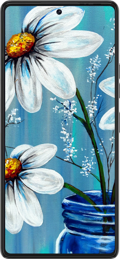 Силиконовый чехол Красивые арт-ромашки для Tecno Pova 6 Pro - 4031u-3689 изображение 