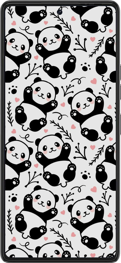 Силиконовый чехол Панды для Tecno Pova 6 Pro - 4318u-3689 изображение 