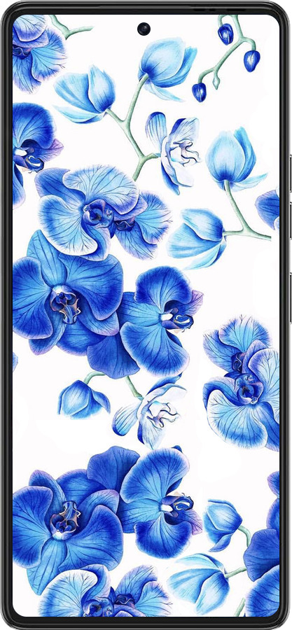 Силіконовий чехол Блакитні орхідеї для Tecno Pova 6 Pro - 4406u-3689 изображение 