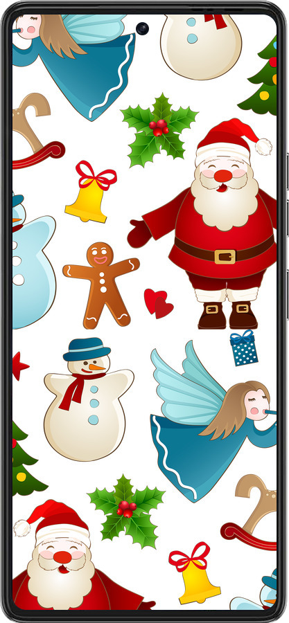 Силиконовый чехол Новогодний 1 для Tecno Pova 6 Pro - 4614u-3689 изображение 