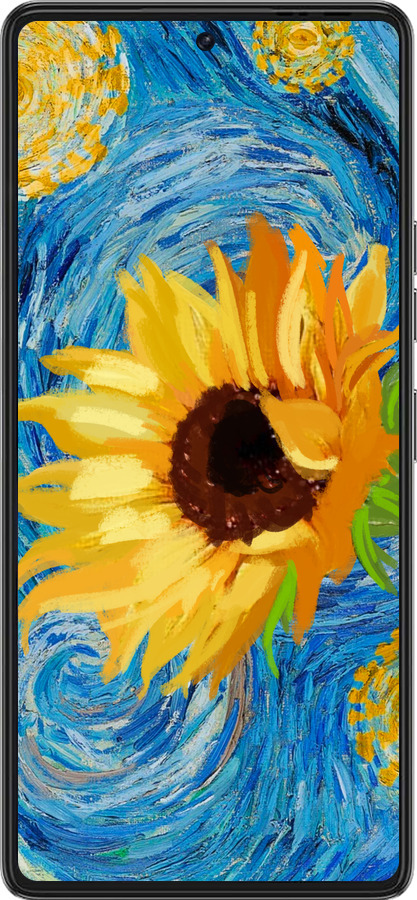 Силиконовый чехол Цветы желто-голубые для Tecno Pova 6 Pro - 5308u-3689 изображение 