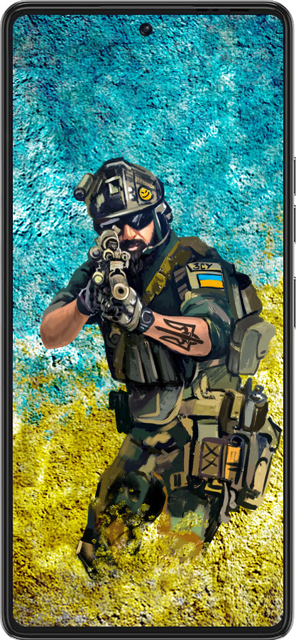 Силиконовый чехол Воин ЗСУ для Tecno Pova 6 Pro - 5311u-3689 изображение 