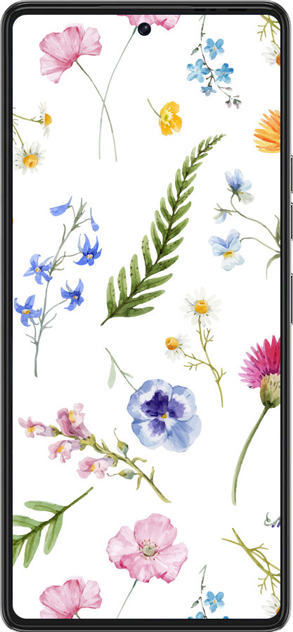 Силиконовый чехол Цветочный фон v2 для Tecno Pova 6 Pro - 5472u-3689 изображение 