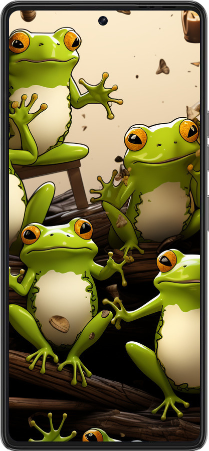 Силиконовый чехол Жабки для Tecno Pova 6 Pro - 5656u-3689 изображение 