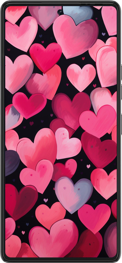 Силиконовый чехол Сердечки 4 для Tecno Pova 6 Pro - 5662u-3689 изображение 