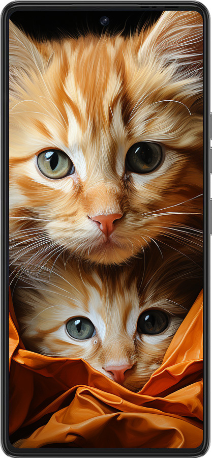 Силиконовый чехол Котики 2 для Tecno Pova 6 Pro - 5664u-3689 изображение 