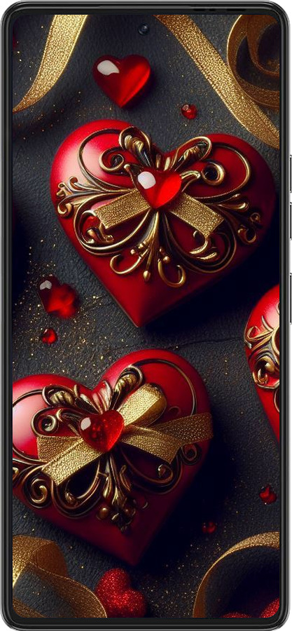 Силиконовый чехол Сердечки v4 для Tecno Pova 6 Pro - 5834u-3689 изображение 