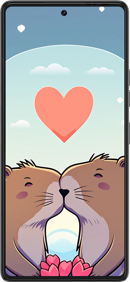 Силиконовый чехол Капибара любовь для Tecno Pova 6 Pro - 6027u-3689 изображение 