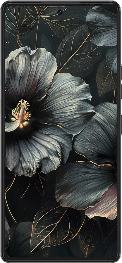 Силиконовый чехол Черные цветы для Tecno Pova 6 Pro - 6031u-3689 изображение 