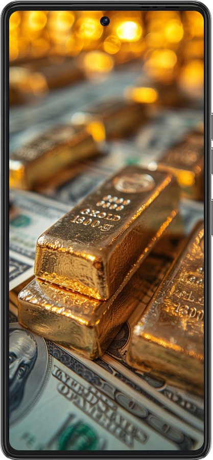 Силіконовий чехол Злитки та долари для Tecno Pova 6 Pro - 6105u-3689 изображение 