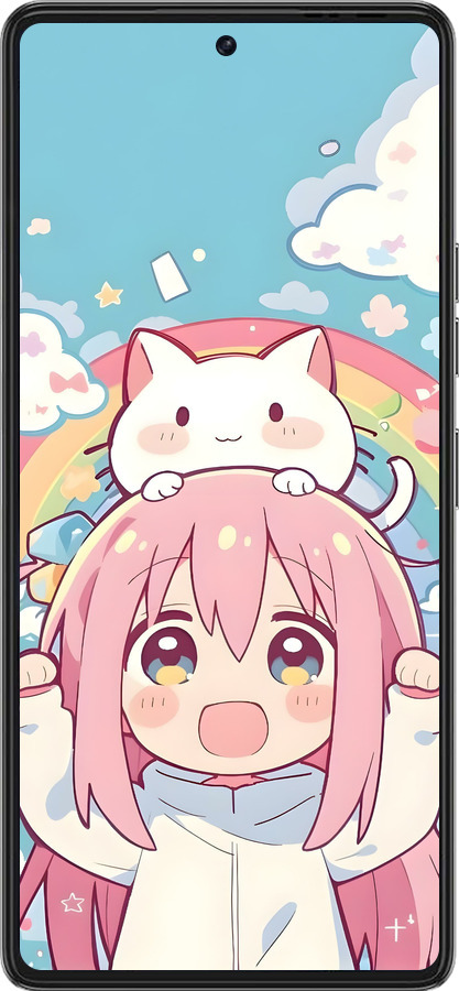 Силиконовый чехол Девочка аниме радуга для Tecno Pova 6 Pro - 6304u-3689 изображение 