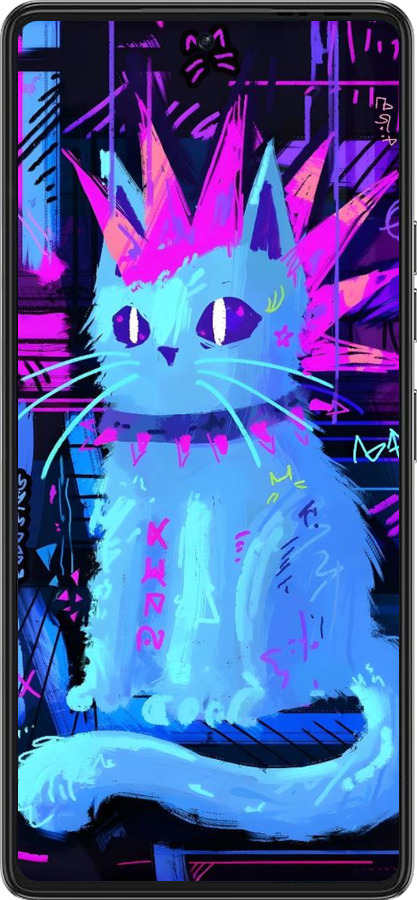 Силиконовый чехол Кот панк для Tecno Pova 6 Pro - 6311u-3689 изображение 