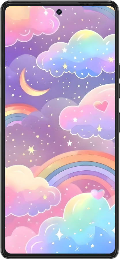 Силиконовый чехол Облака и радуга для Tecno Pova 6 Pro - 6312u-3689 изображение 