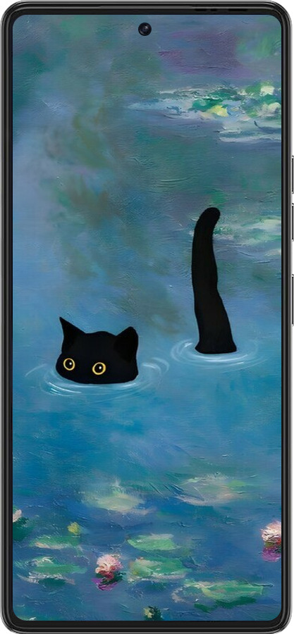 Силіконовий чехол Із зображенням кота та водяної лілії Monet для Tecno Pova 6 Pro - 6519u-3689 изображение 