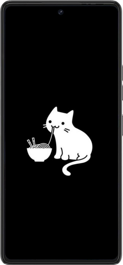 Силиконовый чехол С милым котом на черном фоне для Tecno Pova 6 Pro - 6528u-3689 изображение 