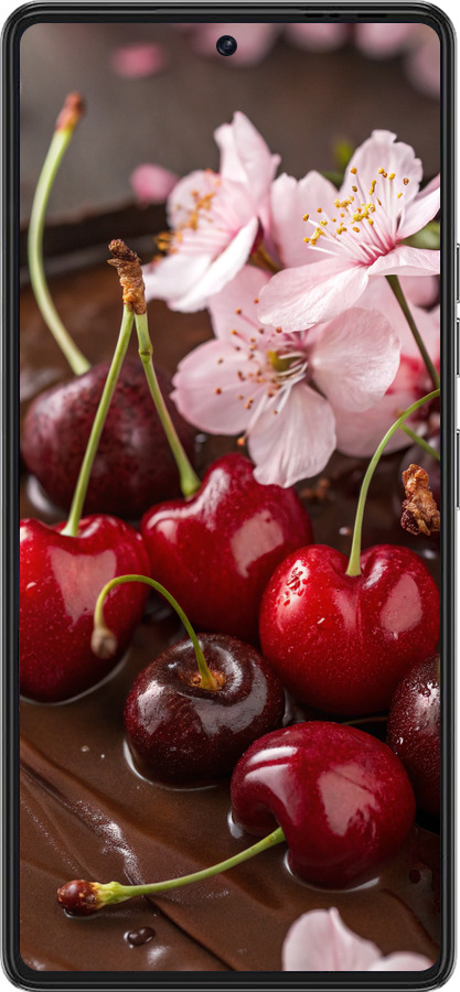 Силиконовый чехол Вишня в шоколаде для Tecno Pova 6 Pro - 6698u-3689 изображение 