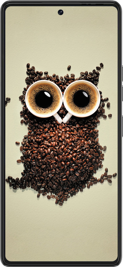 Силиконовый чехол Сова из кофе для Tecno Pova 6 Pro - 777u-3689 изображение 
