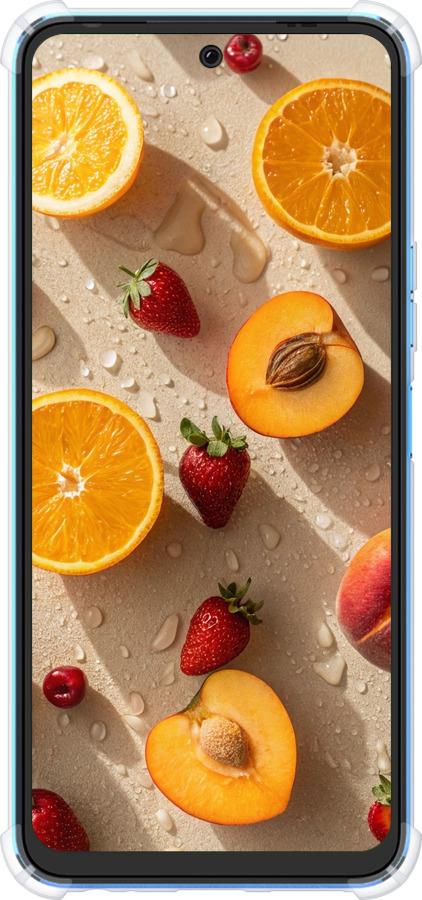 Силіконовий протиударний с посиленими кутами чехол Фрукти 3 для Tecno Pova Neo 2 LG6n - 6703sp-2968 изображение 