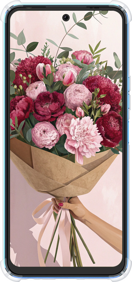 Силикон с усиленными углами чехол Пионы 1 для Tecno Pova Neo 2 LG6n - 6705sp-2968 изображение 