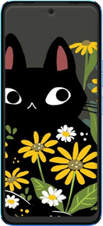 Силиконовый чехол Черный кот с цветами для Tecno Pova Neo 2 LG6n - 6448u-2968 изображение 