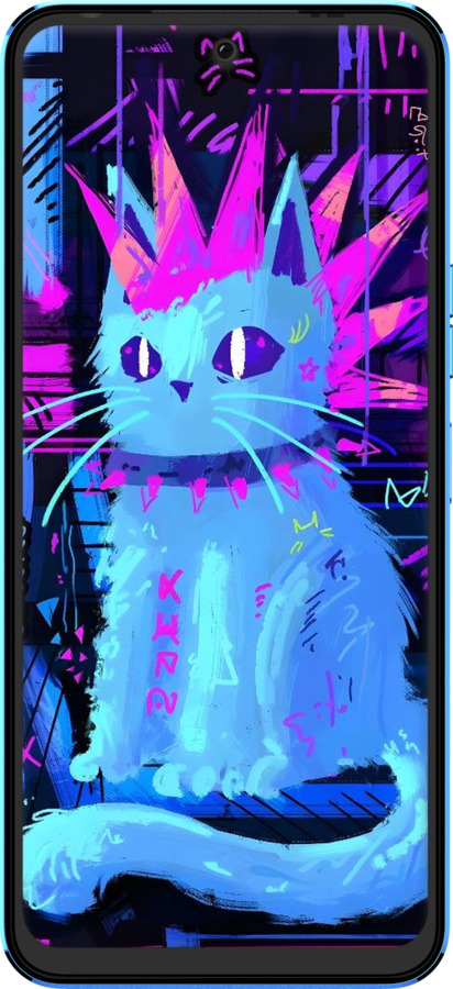 Силиконовый чехол Кот панк для Tecno Pova Neo 2 LG6n - 6311u-2968 изображение 