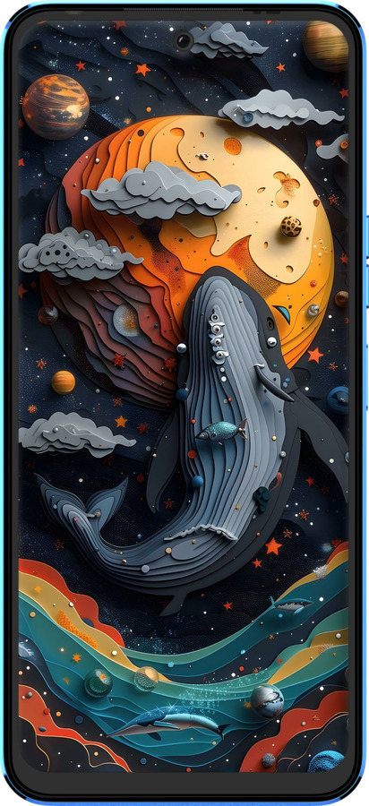 Силиконовый чехол Кит в космосе для Tecno Pova Neo 2 LG6n - 6328u-2968 изображение 