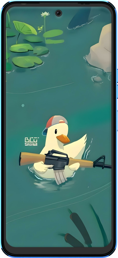 Силіконовий чехол Каченя з автоматом для Tecno Pova Neo 2 LG6n - 6356u-2968 изображение 