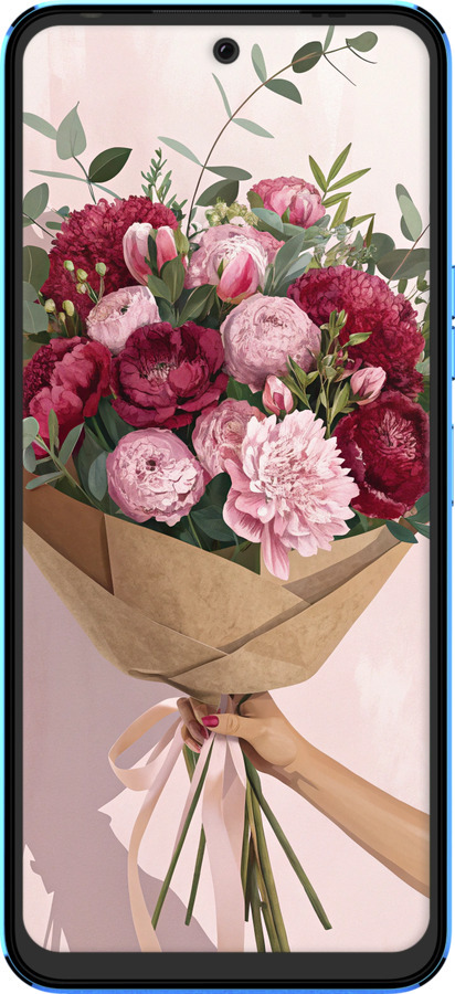 Силіконовий чехол Півонії 1 для Tecno Pova Neo 2 LG6n - 6705u-2968 изображение 