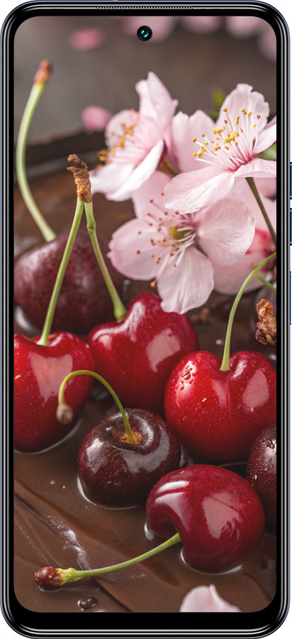 Силиконовый чехол Вишня в шоколаде для Tecno POVA NEO 3 - 6698u-3140 изображение 