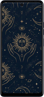 Силиконовый чехол Celestial Harmony: Sun & Moon Gold Mystic Pattern для Tecno Spark 10 Pro - 6778u-3022 изображение 