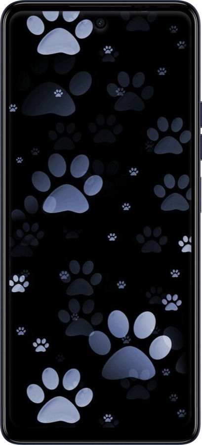 Силиконовый чехол С синими отпечатками лап для Tecno Spark 10 Pro - 6441u-3022 изображение 