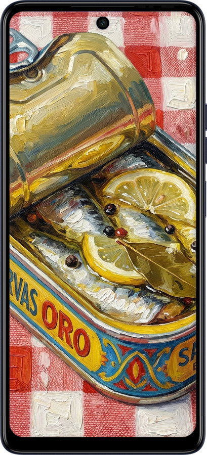 Силиконовый чехол Vintage Sardine Tin Phone для Tecno Spark 10 Pro - 6772u-3022 изображение 