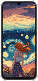 Силикон с усиленными углами чехол Девушка Арт для Tecno Spark 10 - 6325sp-3023 изображение 