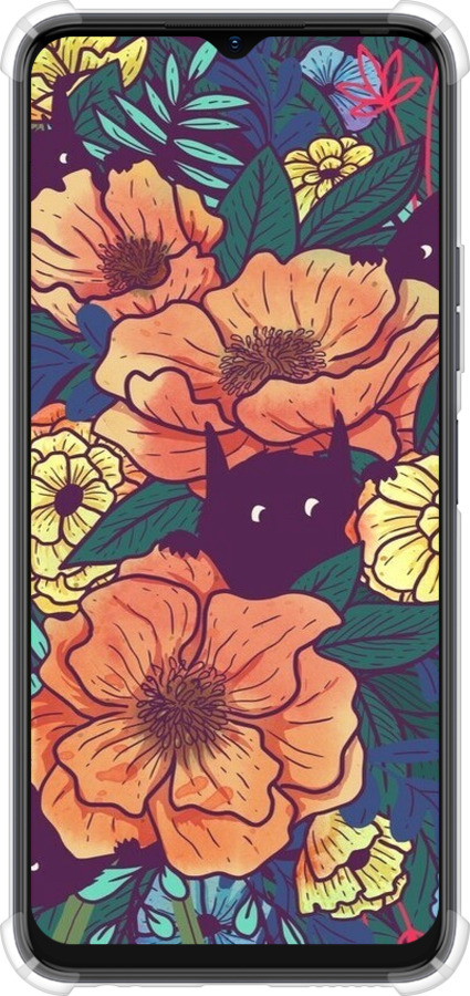 Силикон с усиленными углами чехол С изображением полевых цветов для Tecno Spark 10 - 6419sp-3023 изображение 