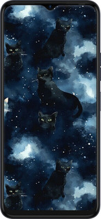 Силиконовый чехол Изображение Кошек с тёмной акварелью для Tecno Spark 10C - 6521u-3116 изображение 