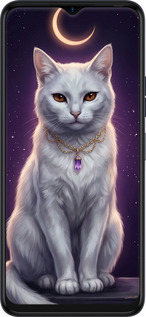 Силіконовий чехол Mystic White Cat Gothic Dark Purple Gold для Tecno Spark 10C - 6805u-3116 изображение 