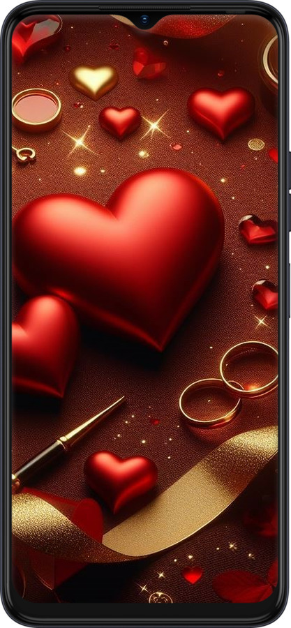 Силиконовый чехол Сердечки v3 для Tecno Spark 10C - 5833u-3116 изображение 