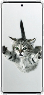 Силикон с усиленными углами чехол Летящий котёнок для Tecno Spark 20 Pro+ - 2322sp-3663 изображение 