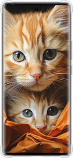 Силикон с усиленными углами чехол Котики 2 для Tecno Spark 20 Pro+ - 5664sp-3663 изображение 