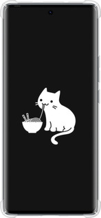 Силикон с усиленными углами чехол С милым котом на черном фоне для Tecno Spark 20 Pro+ - 6528sp-3663 изображение 