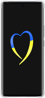 Силикон с усиленными углами чехол Жёлто-голубое сердце для Tecno Spark 20 Pro+ - 885sp-3663 изображение 