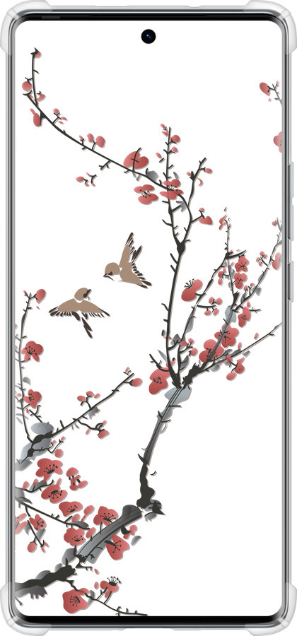 Силикон с усиленными углами чехол Сакура v2 для Tecno Spark 20 Pro+ - 5538sp-3663 изображение 