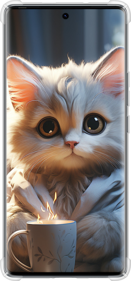 Силикон с усиленными углами чехол White cat для Tecno Spark 20 Pro+ - 5646sp-3663 изображение 