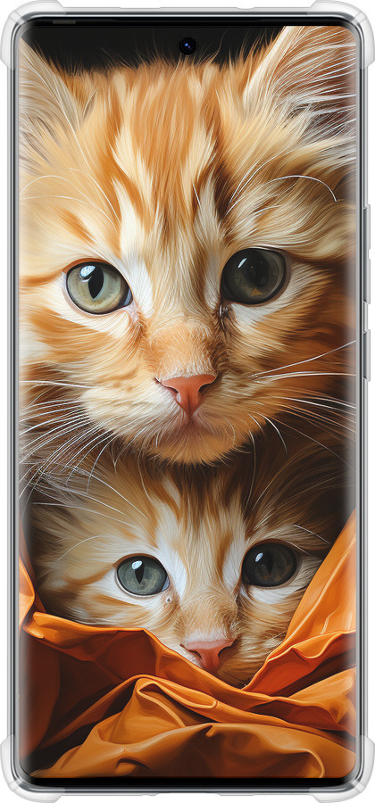Силикон с усиленными углами чехол Котики 2 для Tecno Spark 20 Pro+ - 5664sp-3663 изображение 