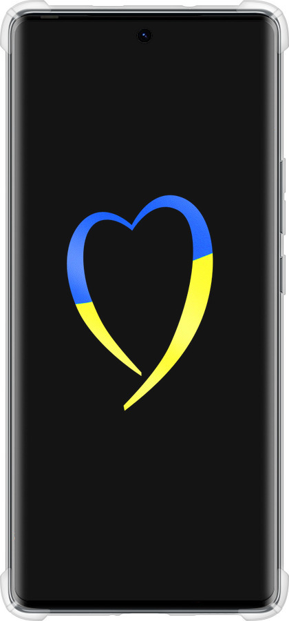 Силикон с усиленными углами чехол Жёлто-голубое сердце для Tecno Spark 20 Pro+ - 885sp-3663 изображение 
