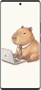 Силиконовый чехол Funny Capybara CEO Working для Tecno Spark 20 Pro+ - 6777u-3663 изображение 