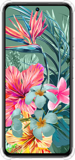Силикон с усиленными углами чехол Тропические цветы v1 для Tecno Spark 30 4G - 4667sp-3894 изображение 