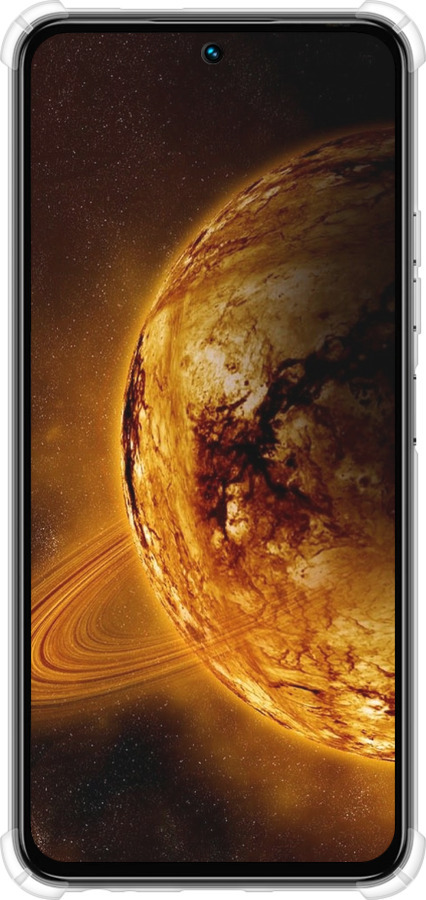 Силикон с усиленными углами чехол Жёлтый Сатурн для Tecno Spark 30 4G - 170sp-3894 изображение 