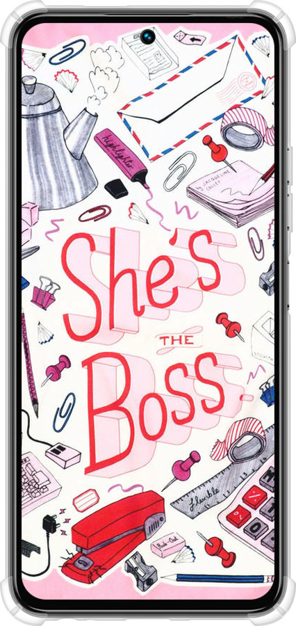 Силикон с усиленными углами чехол she's the  boss для Tecno Spark 30 4G - 4254sp-3894 изображение 