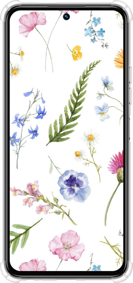 Силикон с усиленными углами чехол Цветочный фон v2 для Tecno Spark 30 4G - 5472sp-3894 изображение 